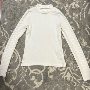 Abercrombie Girls White Ribbed Long Sleeve